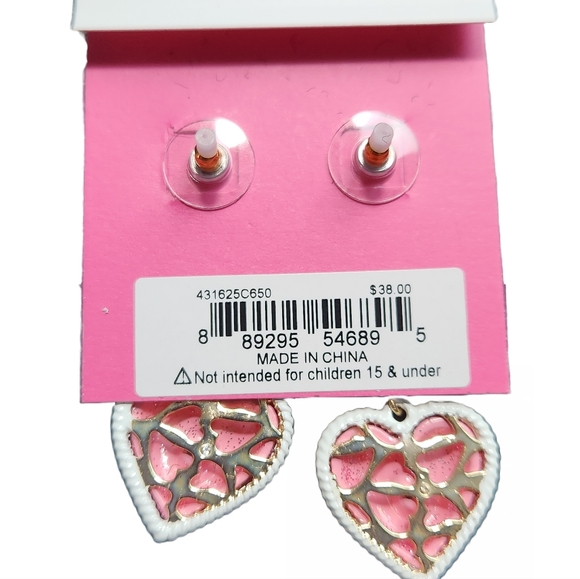 Betsey Johnson Heart Bow Earrings - Picture 3 of 3